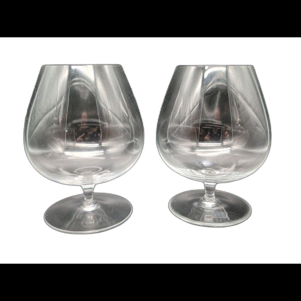 Vintage Lead Crystal Large Brandy Cognac Snifters Set Of 2